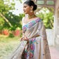 Vishnu Weaves Women's Navy-Blue Muga Cotton Woven Saree with Blouse - Swadesiicart