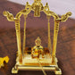 CraftVatika Gold Toned Aluminium Swing Jhula With Ladoo Gopal | Swadesiicart