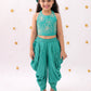 Lil Drama Khilkhilahat Green Crop Top and Dhoti SeT For Girls | Swadesiicart