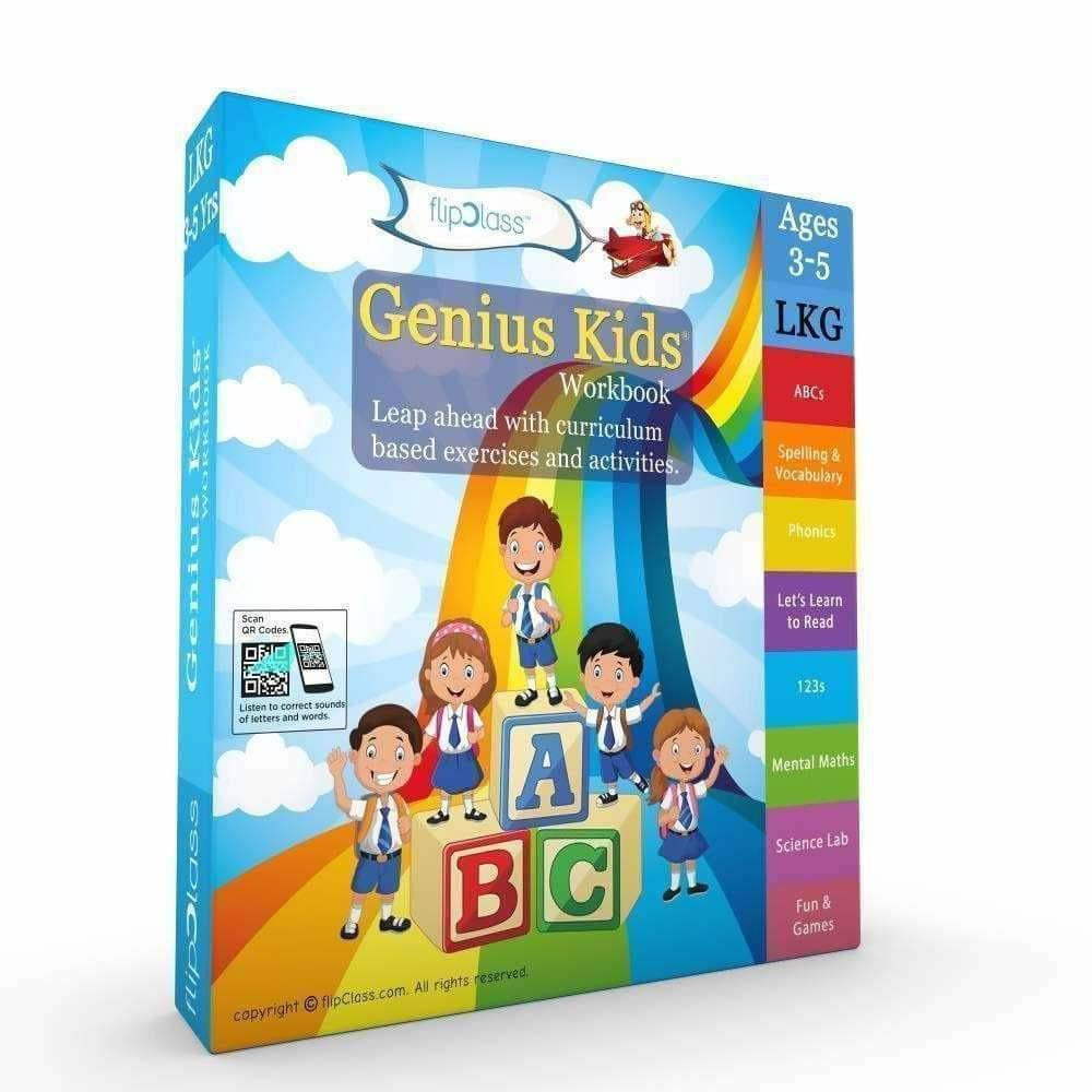 Genius Kids Workbook for UKG (KG-2) and Montessori (4-6 yrs)- Set of 8 Workbooks - Swadesiicart