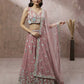 House of Panchhi Coral Pure Georgette Sequins with heavy Zarkan embroidery Lehenga choli & Dupatta | Swadesiicart