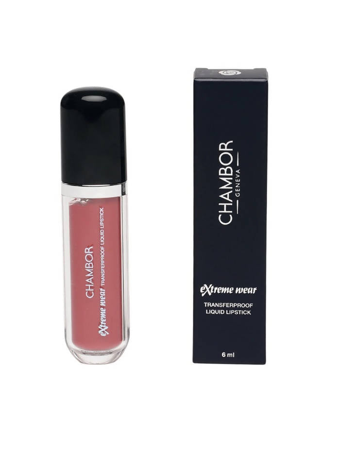 Chambor Extreme Wear Transferproof Liquid Lipstick - Rose Boudoir - Swadesiicart