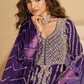 Anaita Violet Chinon Readymade Anarkali Lehenga with Heavy Embroidery Work