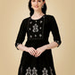 Jyoti Fashion Women's Black Viscose Rayon Embroidered Casual Top | Swadesiicart