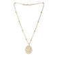 Long Gold Chain with Kundan Jhallar Pendant (Gold) - Ruby Raang | Swadesiicart