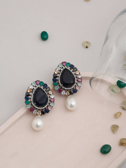 Multicoloured Contemporary Studs Earrings - Ruby Raang - Ruby Raang Studio