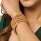 NVR Women's Set of 2 Gold-Polished Traditional Bangles - NR Retail-NVR