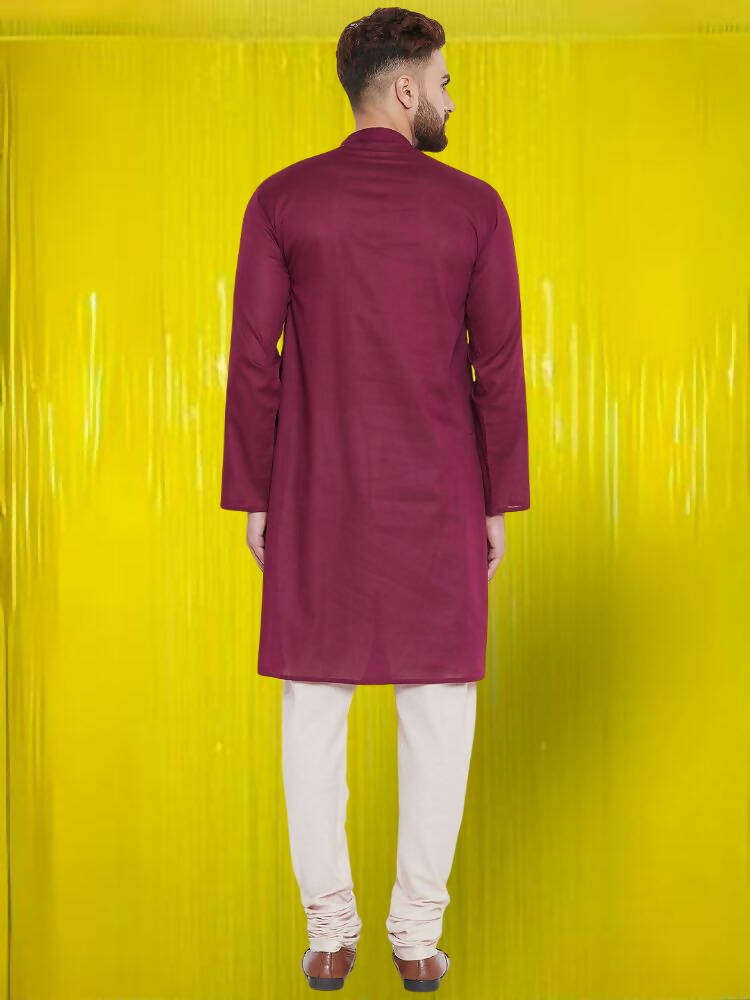 Even Apparels Pure Cotton Maroon Kurta - Maroon | Swadesiicart