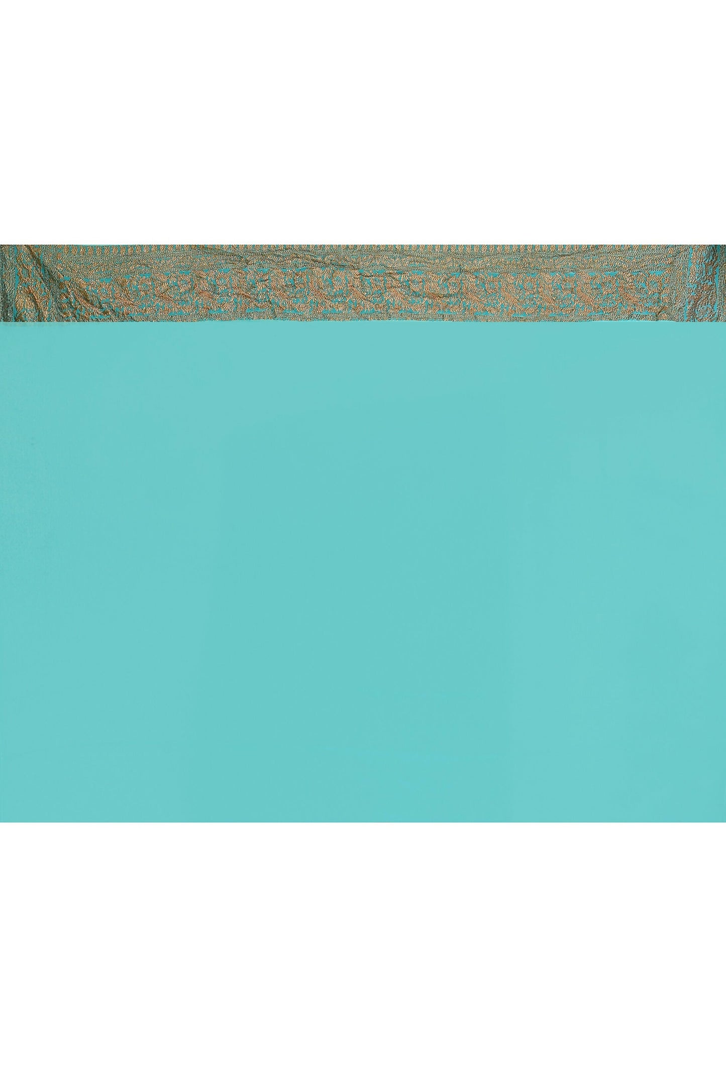 Joban Fashion Sky Blue Crepe Chiffon Pure Handloom Banarasi Silk Saree | Swadesiicart