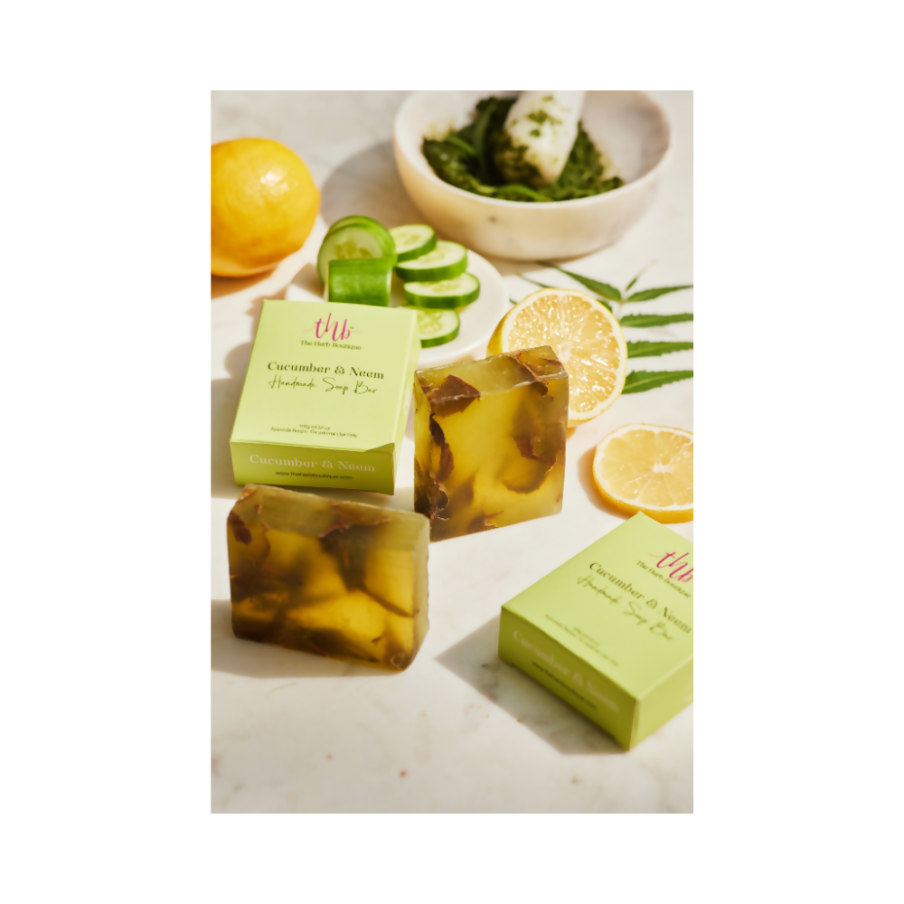 The Herb Boutique Cucumber And Neem Glycerine Soap Bar - Swadesiicart