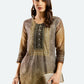 Brown Chinon Digital Printed With Hand Work Kurta - Himanshi - Swadesiicart