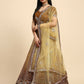 Brown Fancy Net Sequence Embroidered Lehenga Choli with Dupatta - Dhara | Swadesiicart