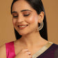 Nuyug 22K Gold-Plated Zircon Studded & Pearl Beaded Contemporary Shaped Statement Stud Earrings | Swadesiicart