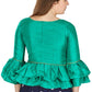 Aastha Fashion Women's Sea Green Art Silk Bell Sleeves attire with Poly Cotton Lining Blouse