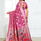 Shree Shyam Fashion Linen Cotton Pink Saree