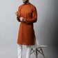Even Apparels Brown Color Pure Cotton Men's Kurta With Side Placket (SLD1137) | Swadesiicart