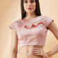Pink Lycra Frill Details, Hand Embroidered Brooch Saree - Norita Hit Design - Swadesiicart