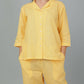Breathables Women Cotton Checks Night Suit Shirt And Pants Co-Ord Set I Night Wear-Yellow