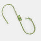 NVR Women & Men Set of 2 Green Lotus Shape Kundan-Studded & Beaded Handcrafted Wraparound Rakhi Set With Roli Chawal | Swadesiicart