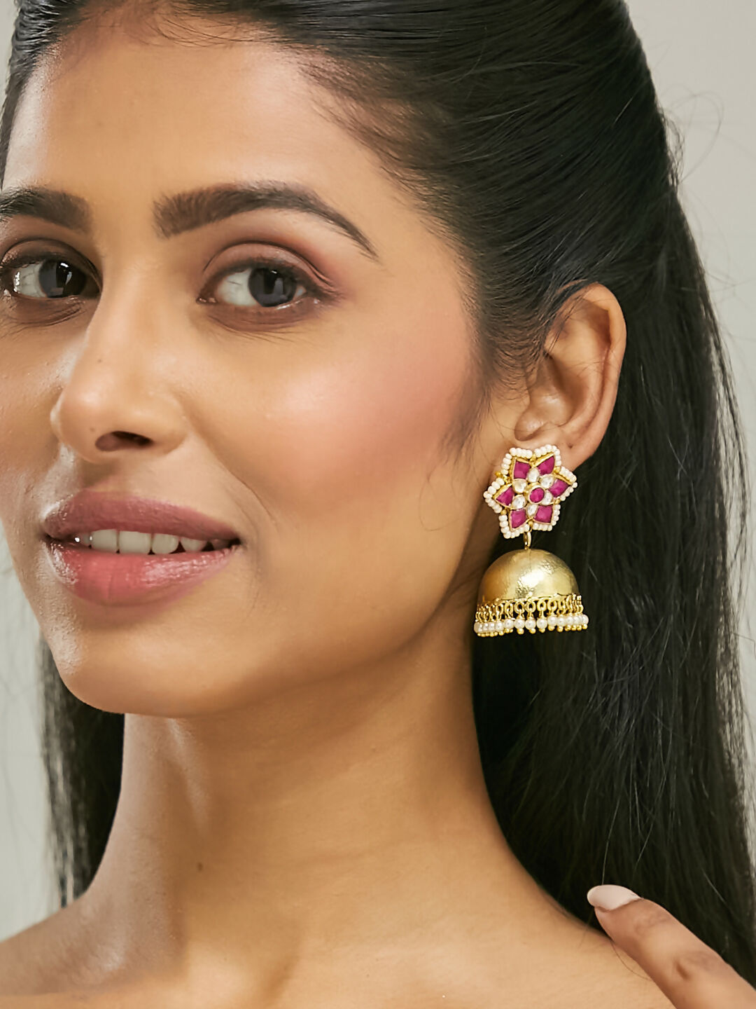 Nuyug 22k Gold-Plated Jhumkas | Swadesiicart