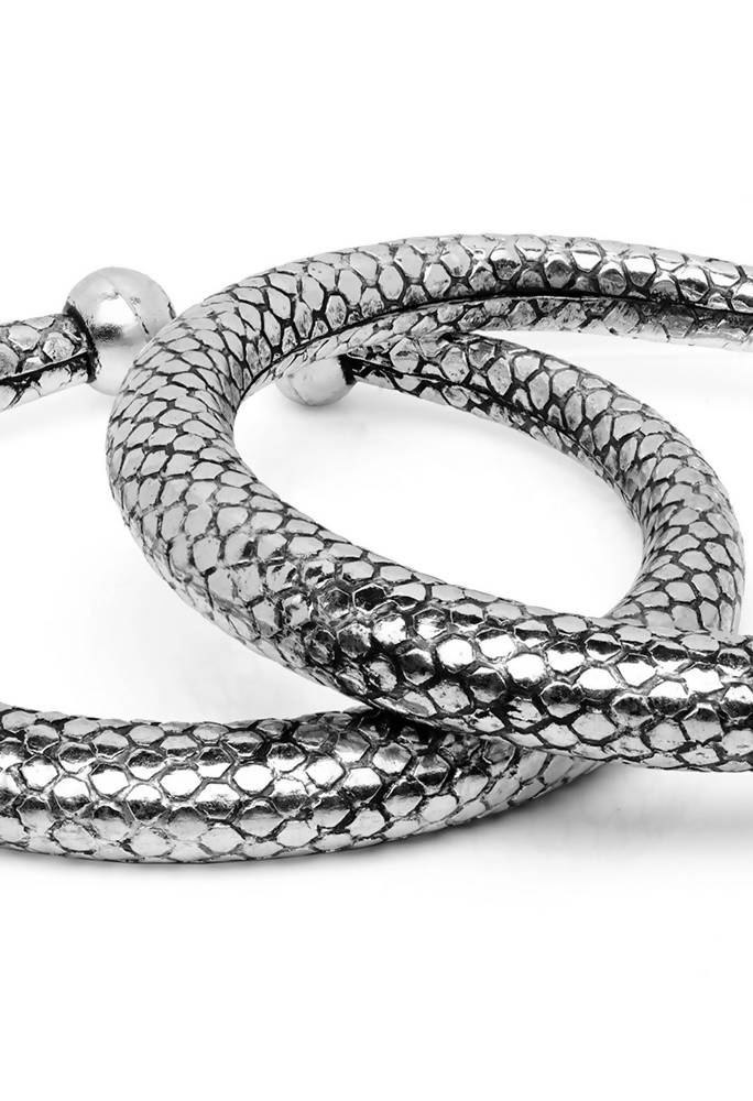 Mominos Fashion Kamal Johar Oxidised Silver Plain Kadiyam Anklets | Swadesiicart