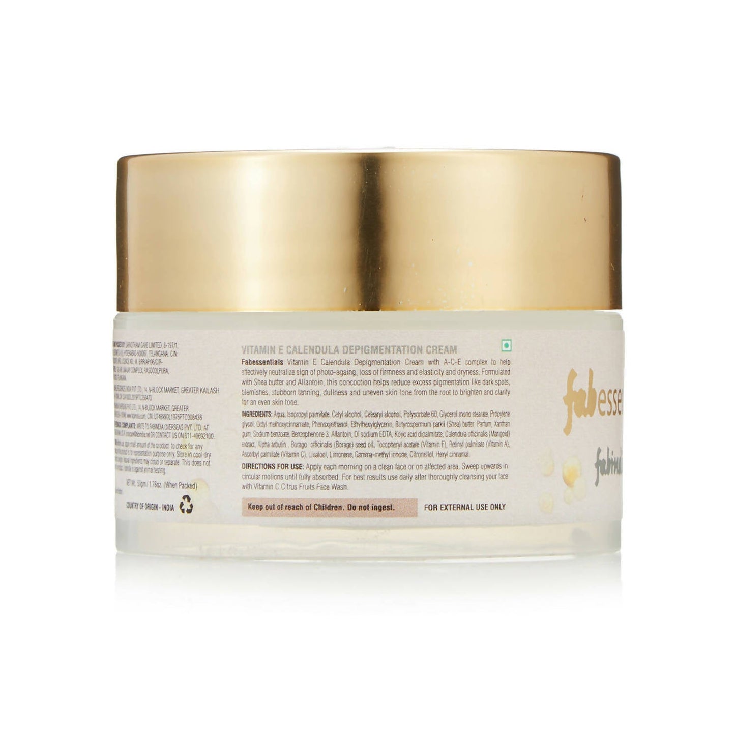 Fabessentials Vitamin E Calendula Depigmentation Cream - Swadesiicart