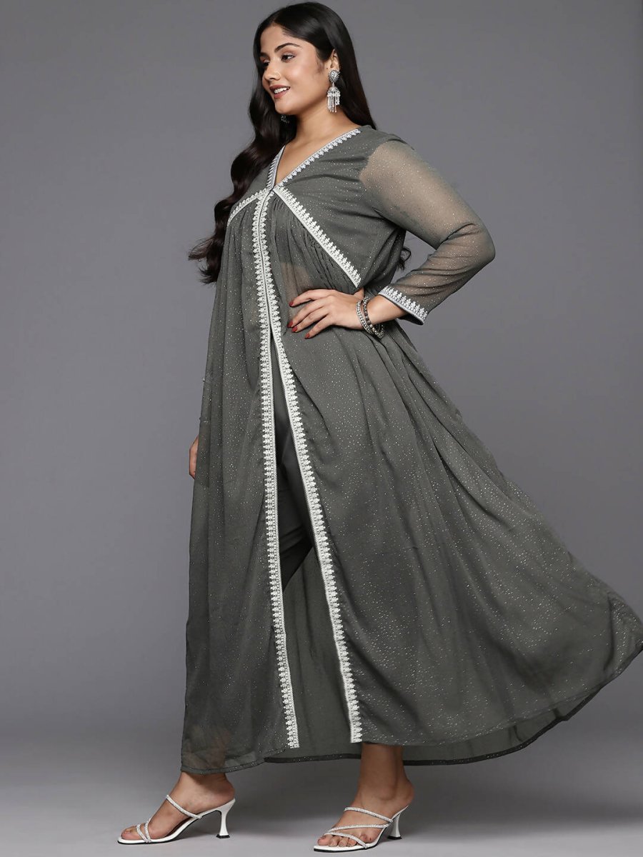 Ahalyaa Women's Traditional wear Kurta Set - Grey | Swadesiicart