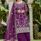 Violet Purple Stone & Cording Work Festive Palazzo Suit - Emponline | Swadesiicart