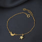 Gold-Polished with Moon & Star Charm Bracelet - Wahe Jewels - Swadesiicart