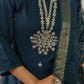 Ethnic Festive Wear Reyon Petrol Stitched Suit With Dupatta - Tanisha | Swadesiicart