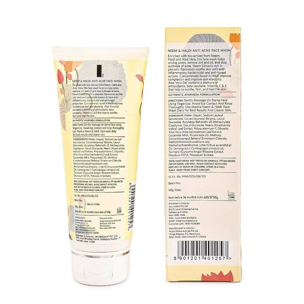 Mantra Herbal Neem and Haldi Anti-Acne Face Wash - Swadesiicart