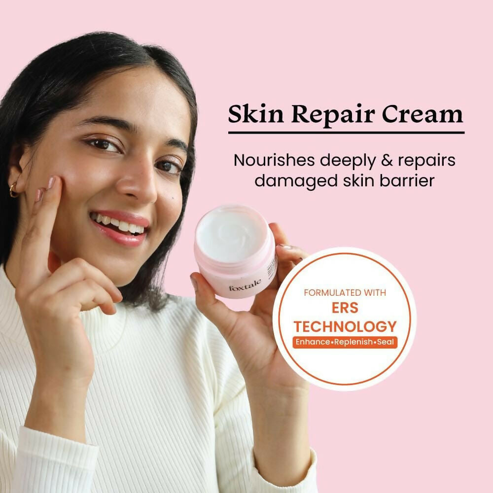 Foxtale Skin Repair Cream With Olive Leaf Extract, Provitamin B5 & Niacinamide - Swadesiicart