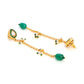 Ruby Raang Green Long Kundan Dangler Earrings | Swadesiicart