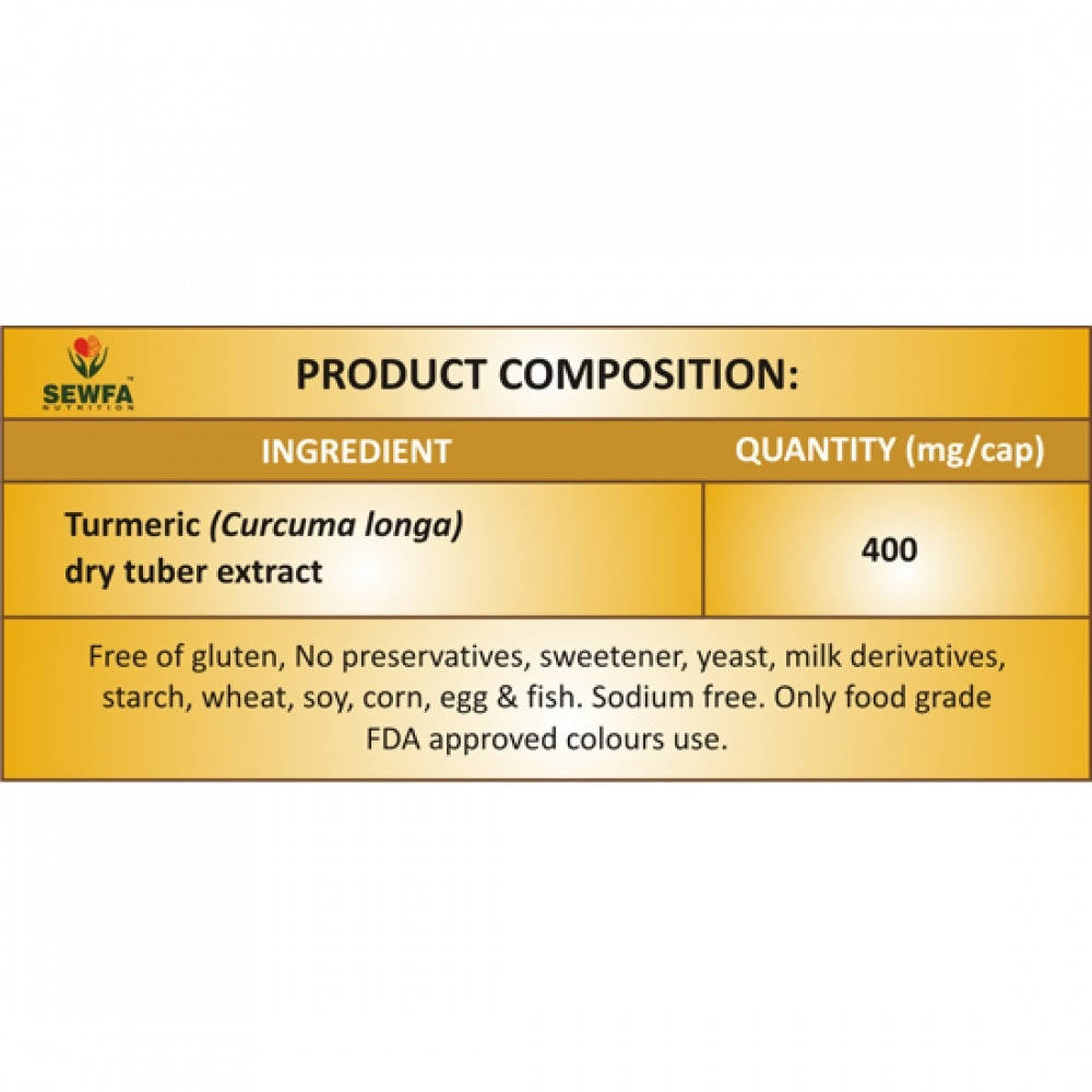 Sewfa Naturals Turmeric Capsules - Swadesiicart