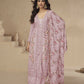 Anaita Rani-Pink Chinon Readymade Suit with Embroidery Sequence Work
