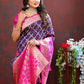 Lorenvalley Fashion Purple & Magenta Patola Silk Woven Design Meenakari Weaving Saree - Swadesiicart