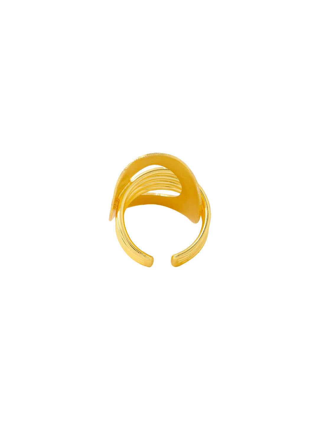 NVR Women's Western Gold-Polished Adjustable Finger Ring | Swadesiicart