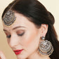 Diamond Earrings with Matching Maang Tikka- Ruby Raang | Swadesiicart