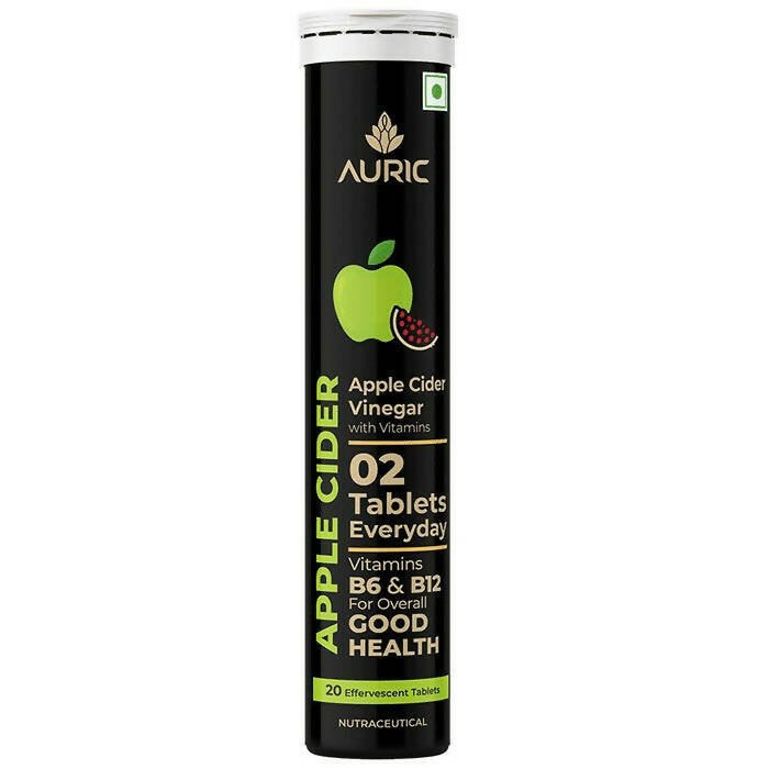 Auric Apple Cider Vinegar Effervescent Tablets with Vitamins B6, B12 | Swadesiicart