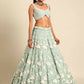 House of Panchhi Sea Green Chinon Sequins and Zarkan embroidery Lehenga choli & Dupatta | Swadesiicart