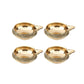 Tied Ribbons Set Of 4 Solid Brass Oil Lamp Diyas | Swadesiicart