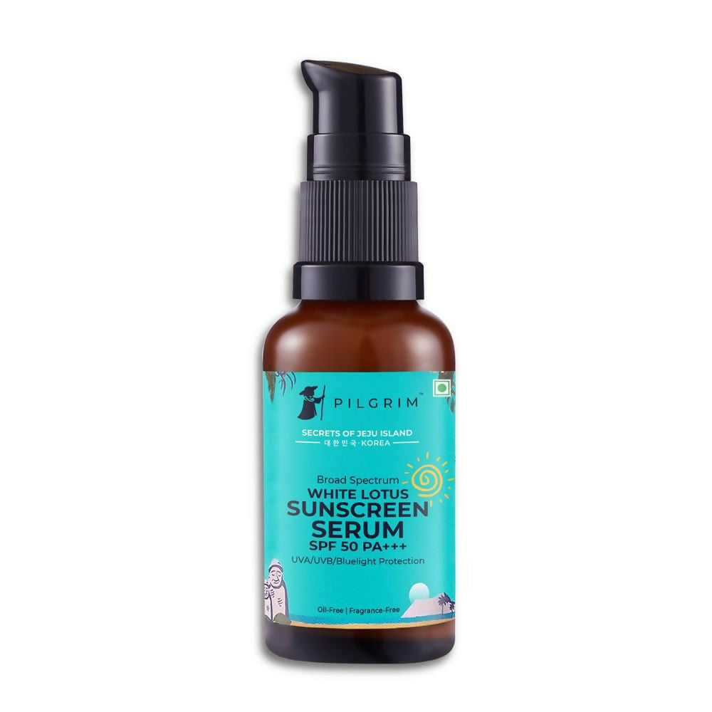 Pilgrim White Lotus Sunscreen Serum SPF 50 PA+++ - Pilgrim