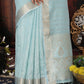 Shree Shyam Fashion Organza Sky Blue Saree
