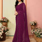 Aafreen Partywear Designer Wine Georgette Fancy Saree