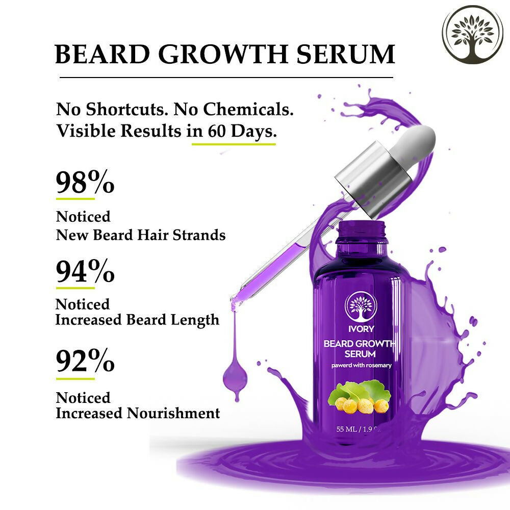 Ivory Natural Beard Growth Serum For Beard Wellness | Swadesiicart