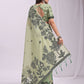 Shree Shyam Fashion Kashira Light Green Linen Cotton Saree