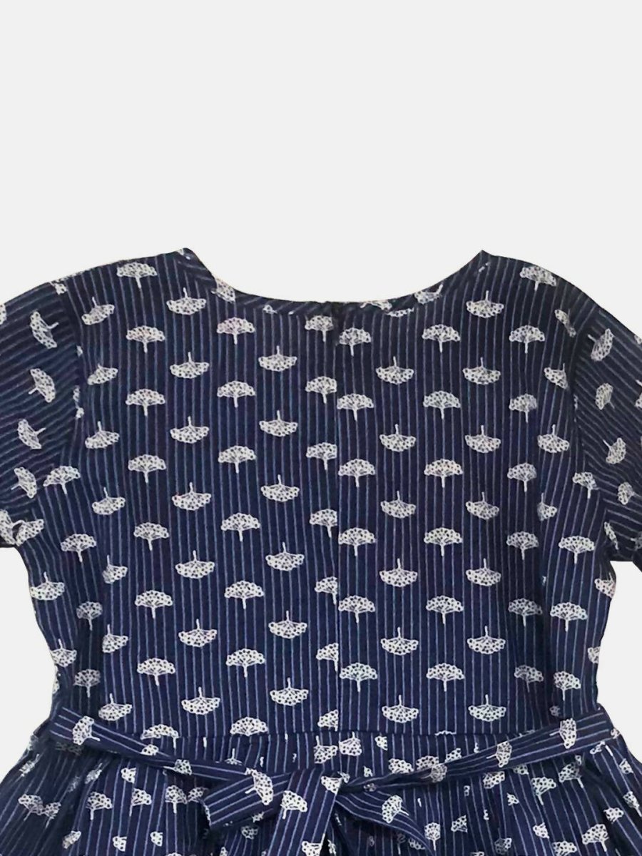 Ahalyaa Navy Pure Cotton Digital Printed Kids Kurta Sharara Set For Girls | Swadesiicart