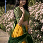 Lorenvalley Yellow Kanchipuram Zari Weaving Work Lehenga Choli with Dupatta | Swadesiicart