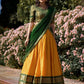 Lorenvalley Yellow Kanchipuram Zari Weaving Work Lehenga Choli with Dupatta | Swadesiicart