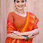 Anaita Yellow Silk Saree With Blouse Piece